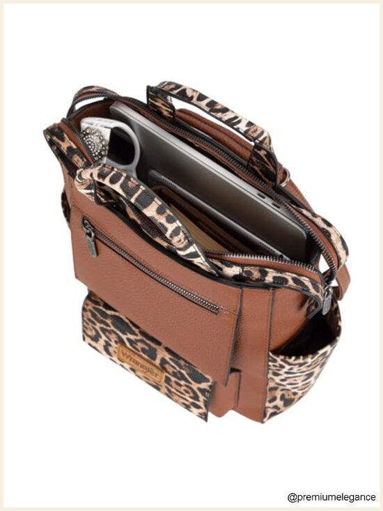 Leopard Print Backpack and Wristlet Wallet Set